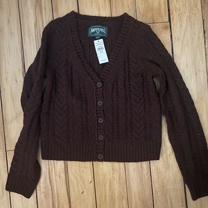 knit brown sweater never worn with tags